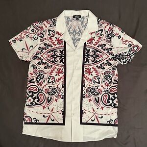 BoohooMAN Button down Paisley Shirt Men Medium NEW